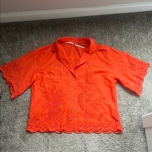 Orange anthropologie Top